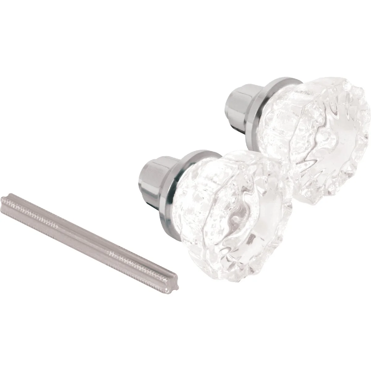Fashionable Defender Security 2 In. Satin Nickel Fluted Glass Door Knob Authentic