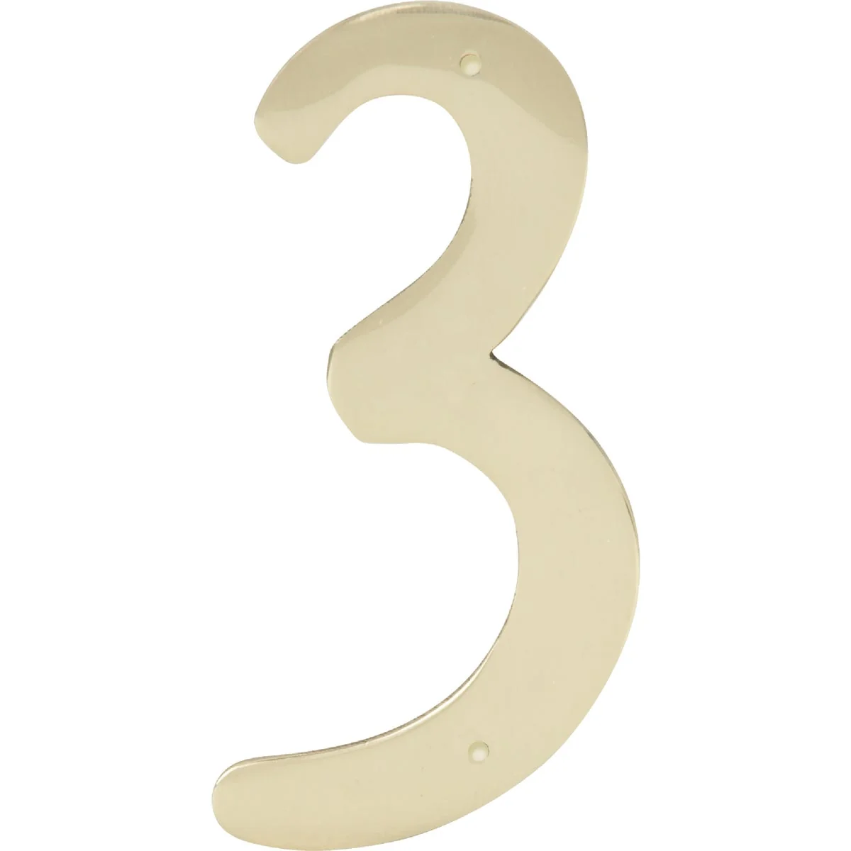 Consistent Hy-Ko 4 In. Polished Brass House Number Three Superior