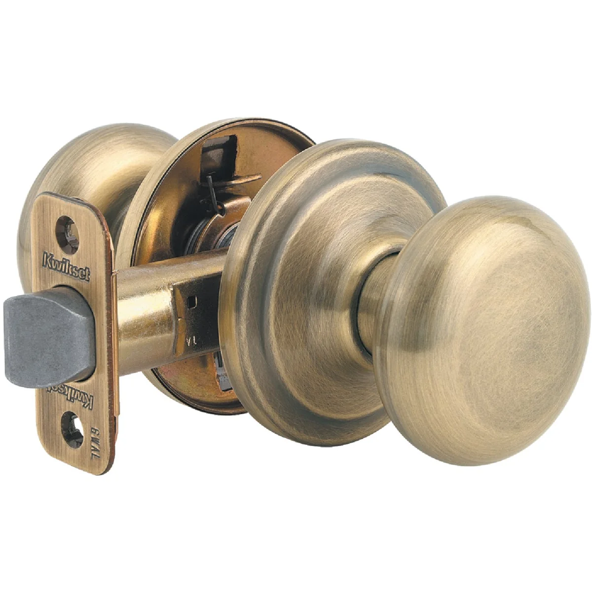 Practical Kwikset Signature Series Antique Brass Hall Closet Door Knob Organic