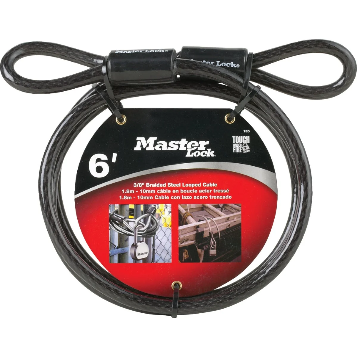 Versatile Master Lock 6 Ft. x 3 8 In. Steel Cable Smooth