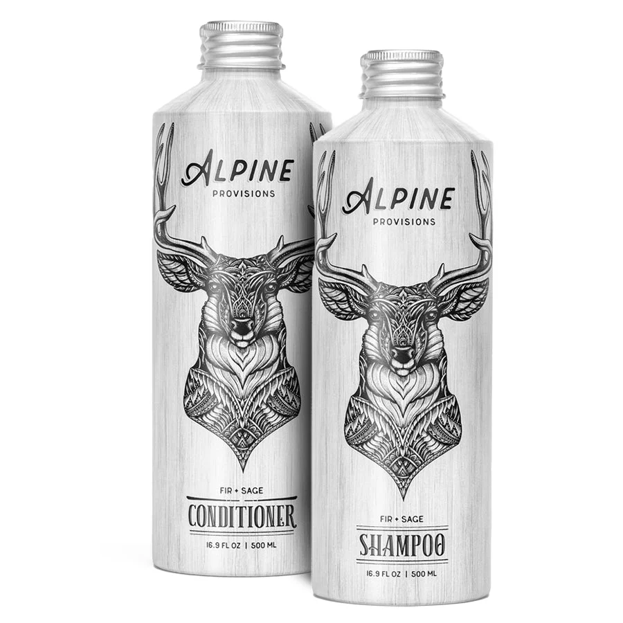 Long-Lasting Alpine Provisions Shampoo and Conditioner Set - Fir Sage Verified