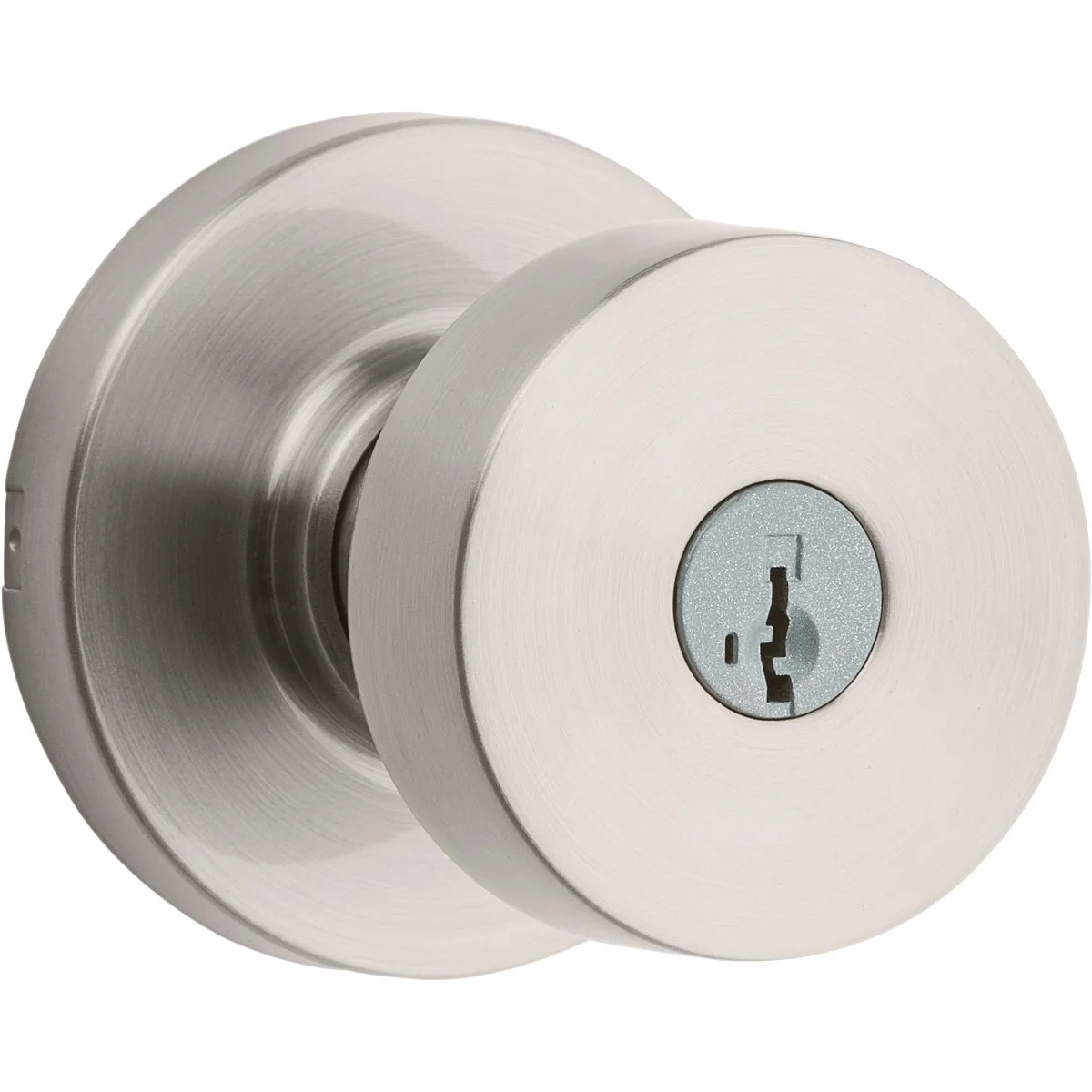 User-Friendly Kwikset Pismo Contempoaray Satin Nickel Entry Knob with Smart Key Crafted