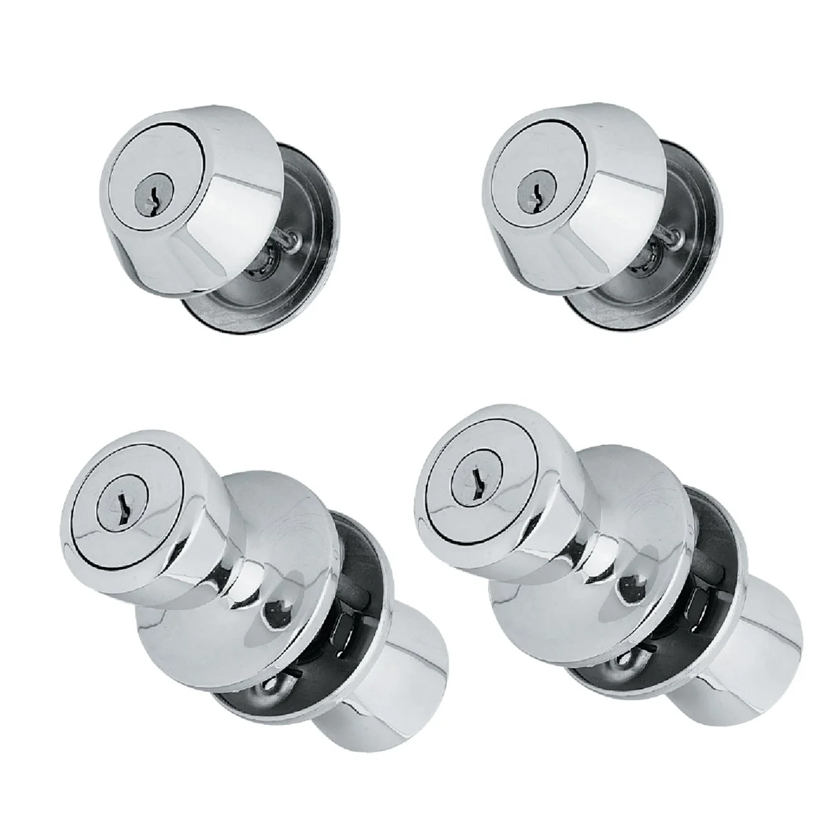 Fast Steel Pro Satin Chrome Deadbolt and Door Knob Combo Exceptional