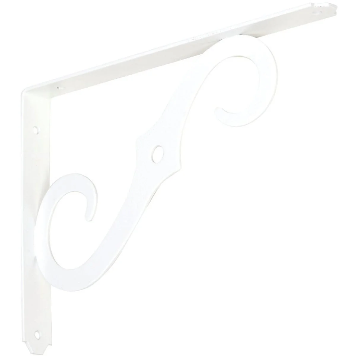 Traditional National 152 10 In. D. x 7 In. H. Antique White Steel Ornamental Shelf Bracket Plant Hanger Superior