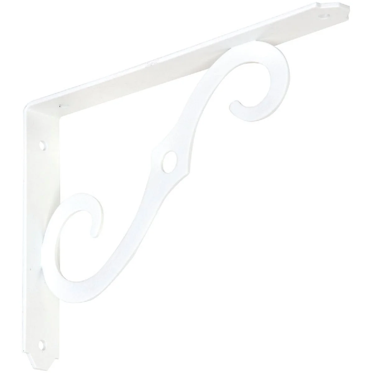 Premium National 152 8 In. D. x 5-1 2 In. H. Antique White Steel Ornamental Shelf Bracket Plant Hanger Exclusive
