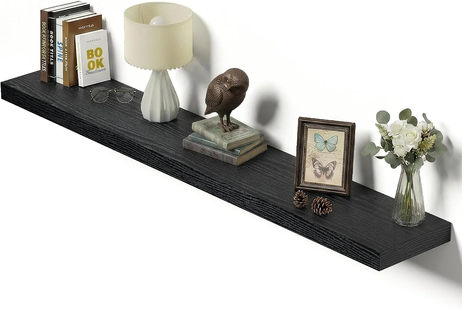 Top-Quality Vivelove Single Floating Shelves 48x10 Set of 1 Black Safe