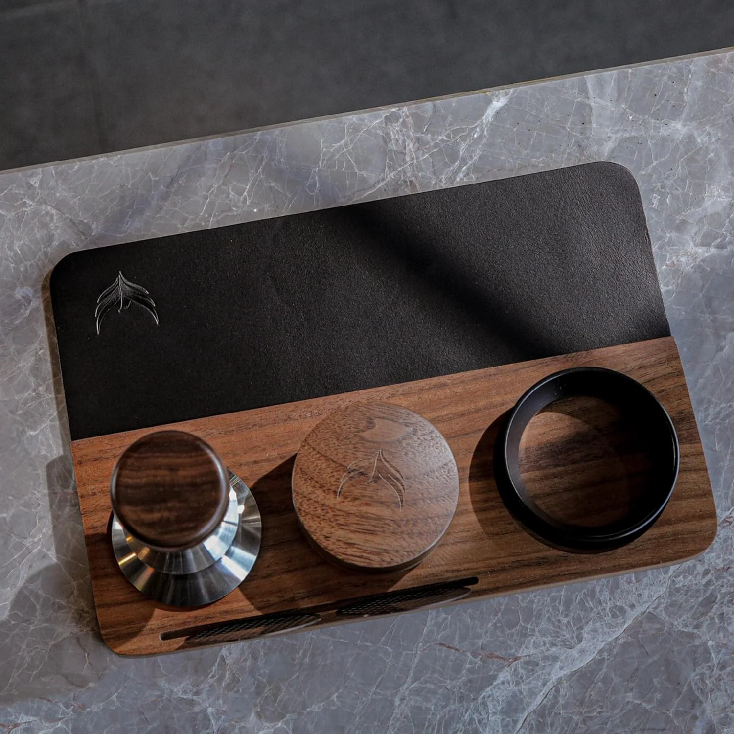 Environmentally Friendly 54mm Coffee Tamper Kit 5pcs For Breville Espresso Machines and Accessories Inludues Leather Tamping Mat 54mm Spring Loaded Tamper Exceptional
