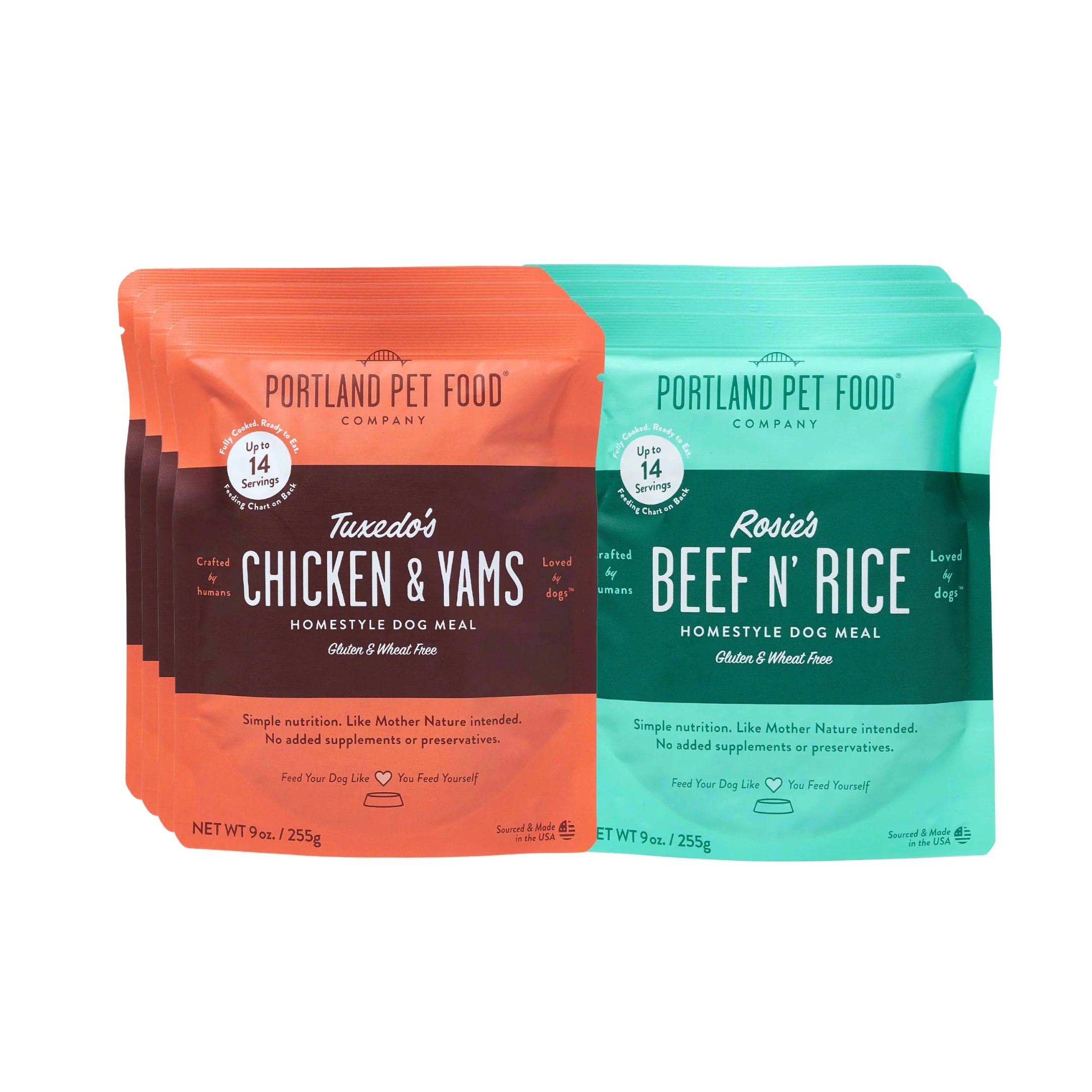 Relaxed Portland Pet Food Company The s Dog Meal Variety Human-Grade Dog Meal Mixer or Meal Topper 9 oz Pouches Carefully Designed