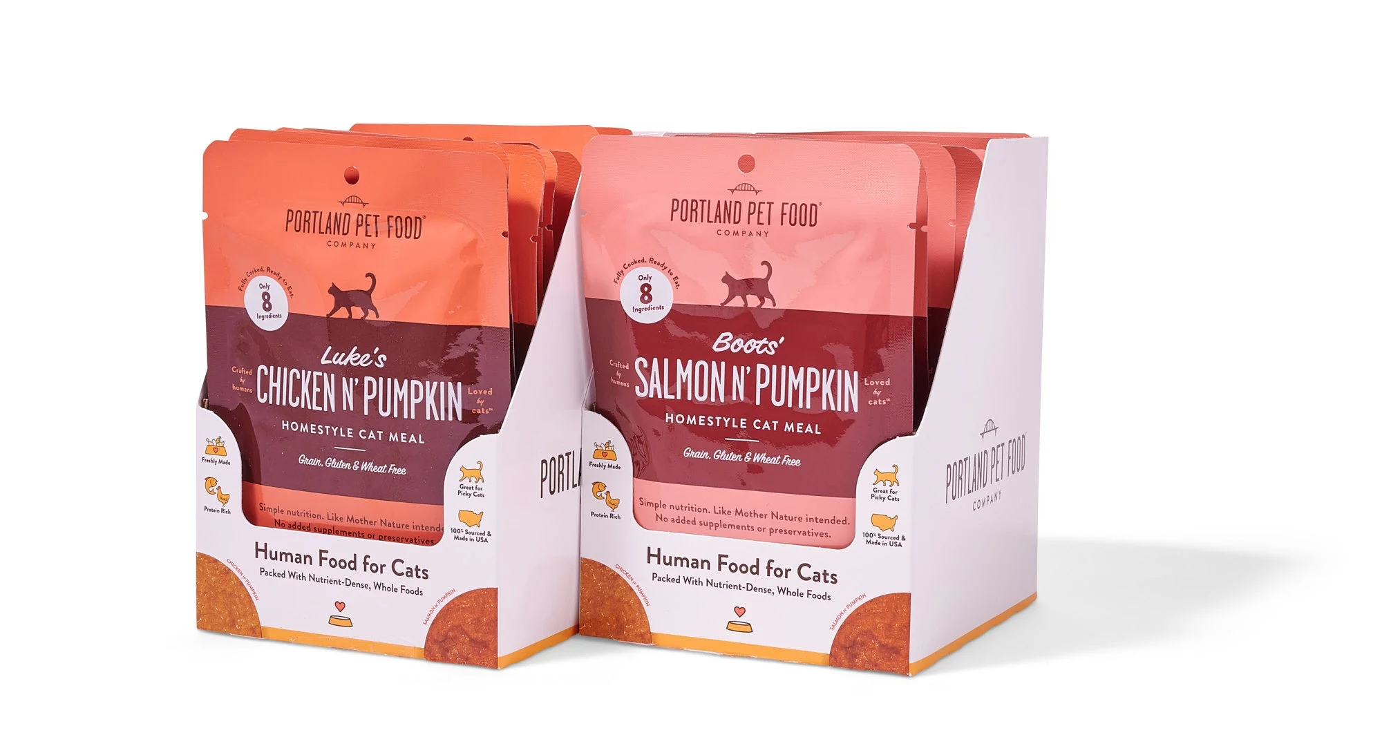 Flexible Portland Pet Food Company Cat Meal Variety Pack Homestyle Wet Puree Cat Food Meal Human-Grade Grain- 2.6 oz Pouches Exceptional