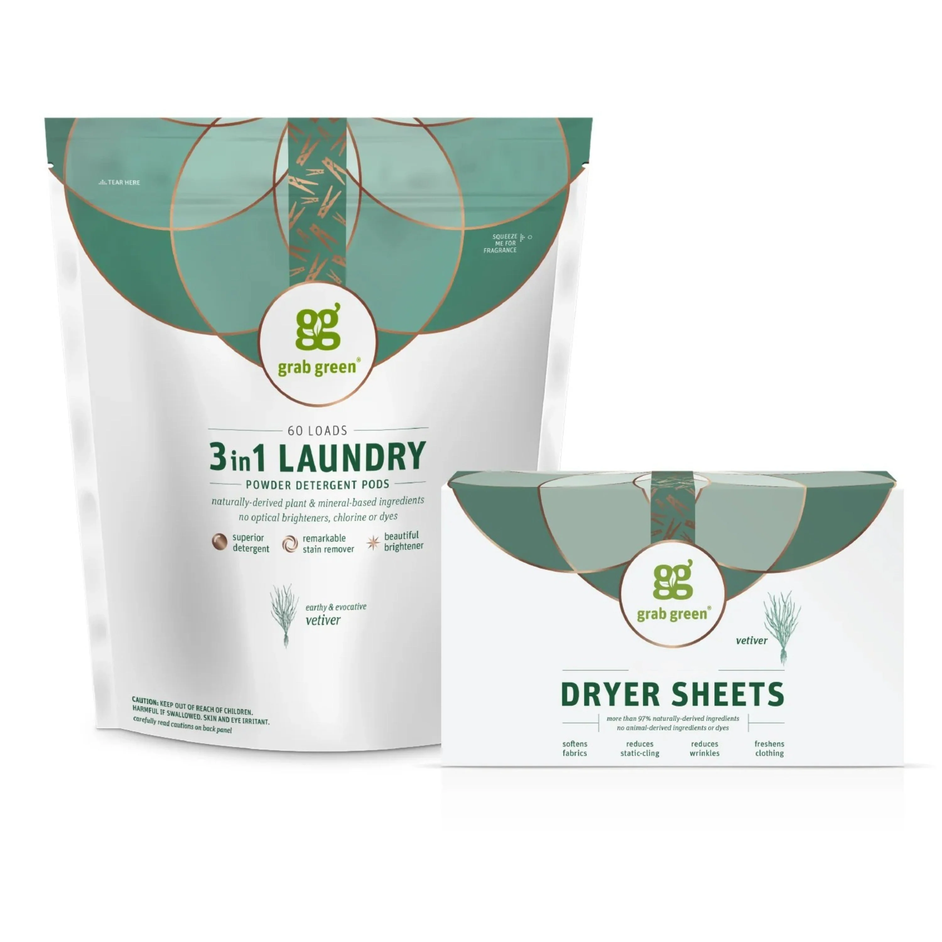 Superior grab green Classic 3 in 1 Laundry Detergent Pods Dryer Sheets Kit Flexible