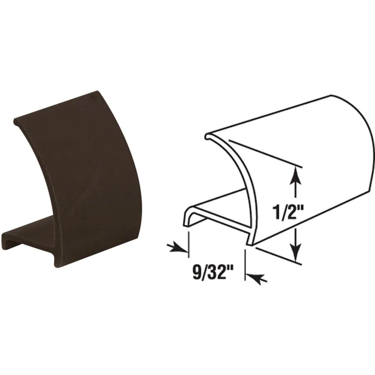 Effective Prime-Line Make-2-Fit 72 In. Brown Snap-In Rigid Vinyl Glass Spline Unique