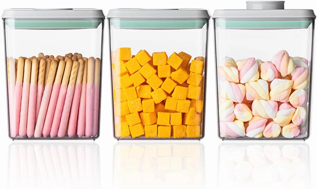 Enhanced Ankou Pop Airtight Food Storage Containers with Lids- 3 Pcs Stackable One Button Opening Food Containers Convenient