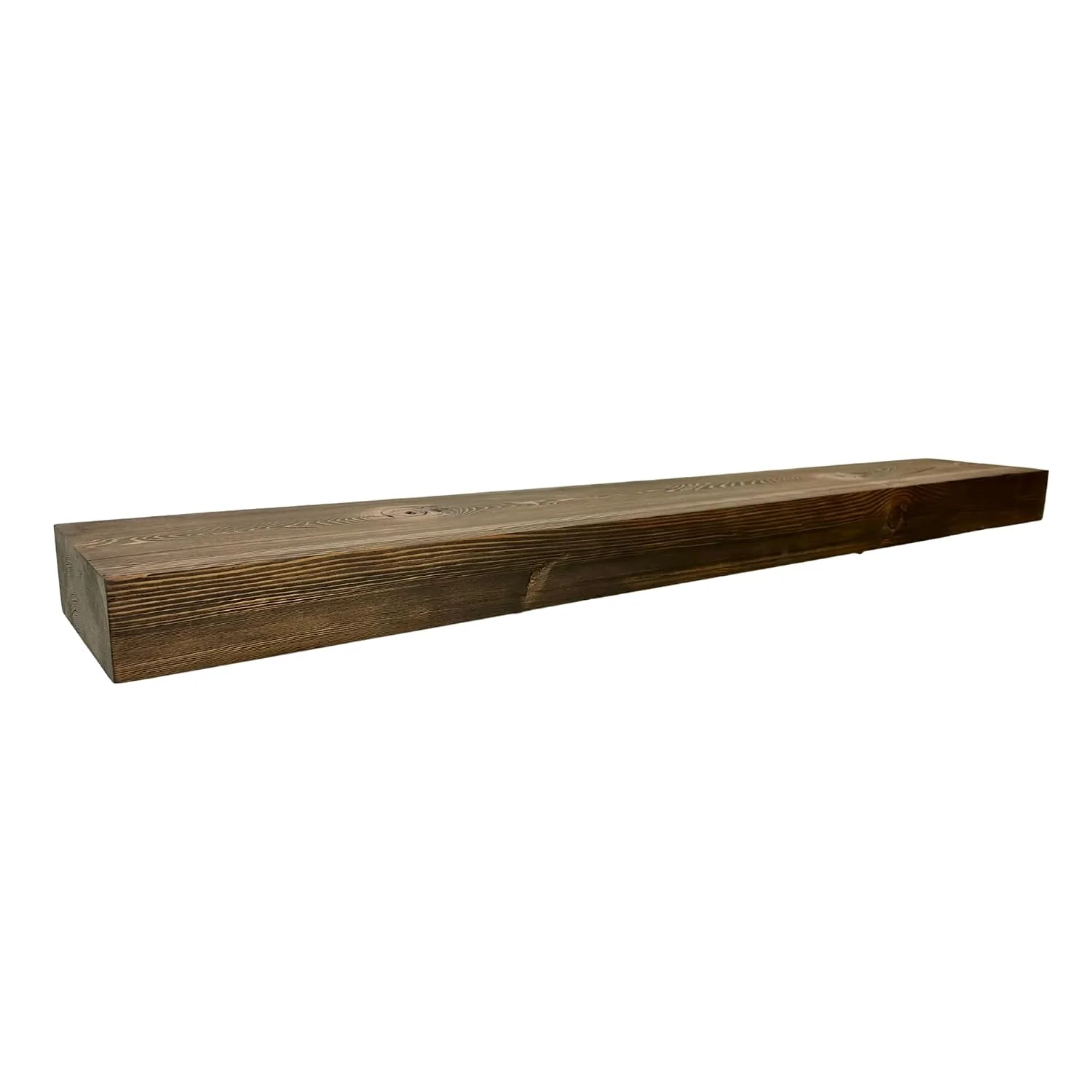 Casual Modern Timber Craft Reclaimed Wood Steel Floating Wall Shelf Solid Rustic American Barnwood with Steel Floating Shelf Brackets 2.75 Thickness 36 L x 5 D Jacobean Planed and Sanded Unique