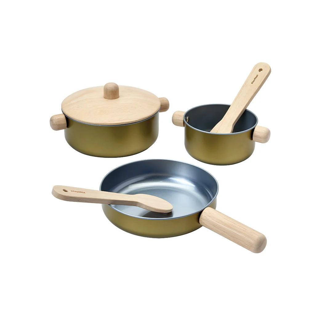 High-Performance PlanToys Cooking Utensils Playset Authentic
