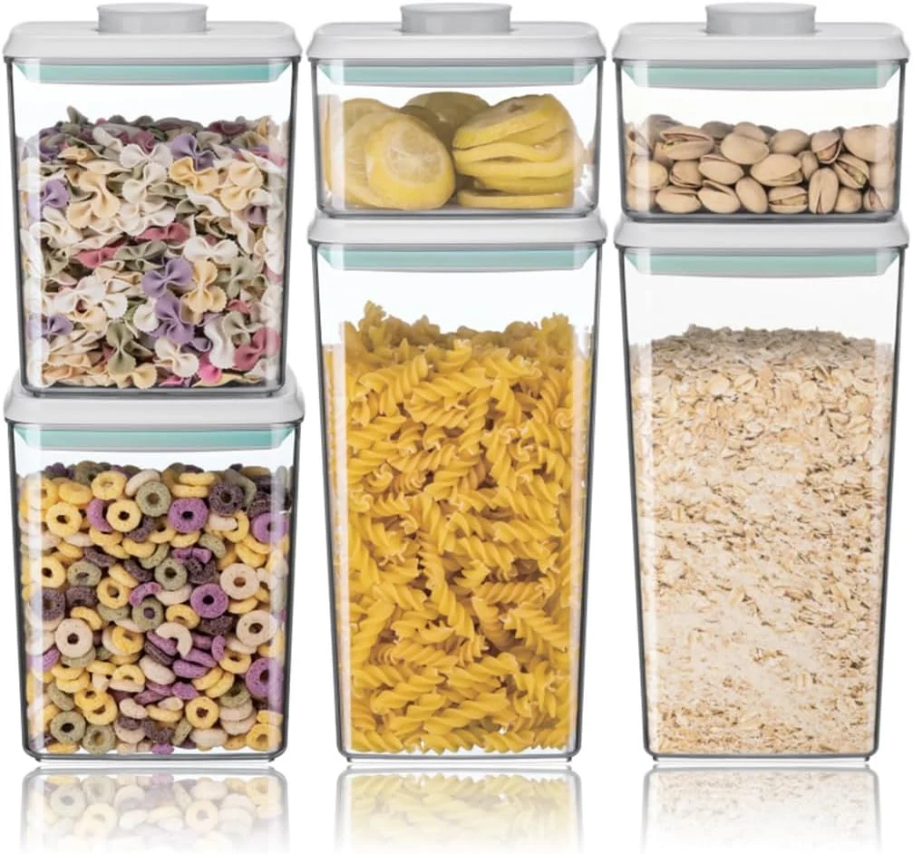 Durable Ankou Airtight Food Storage Container Sets with Lids 6Pcs Pop Containers for Kitchen Pantry Organization BPA- Stackable Kitchen Storage High-Performance