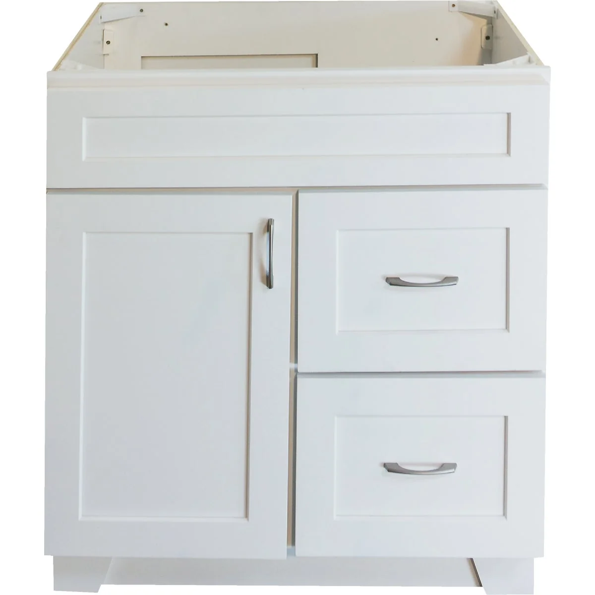 Clean CraftMark Shaker Retreat White 30 In. W x 34 In. H x 21 In. D Vanity Base 1 Door 2 Drawer Pure