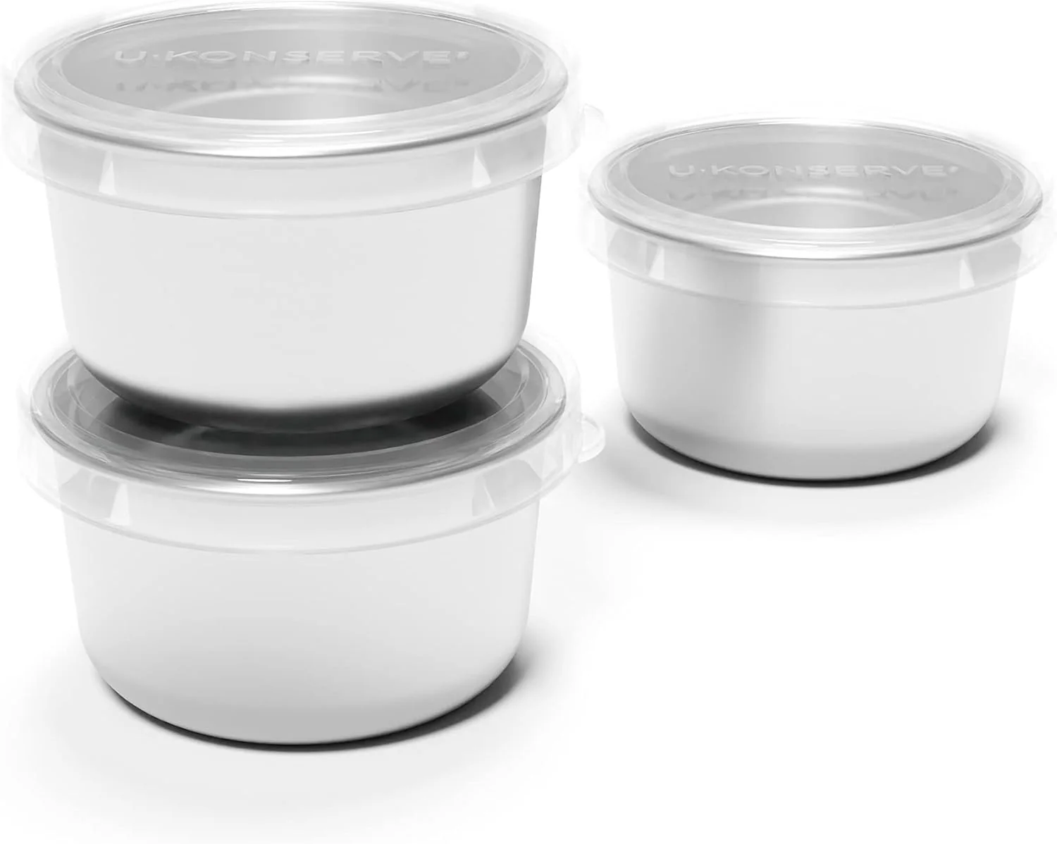 Exceptional U Konserve Stainless Steel Set of Three Round Food Condiment Snack Mini Countainers with Silicone Lids Leak Proof Dishwasher Safe 3 oz Superior