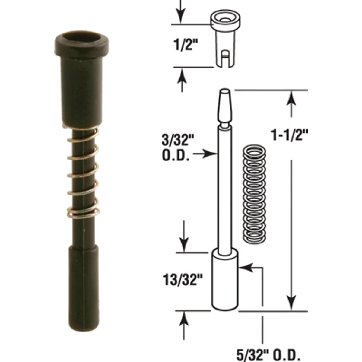 Effective Prime-Line Black Nylon Window Screen Repair Plunger Latch 25-Pack Outstanding