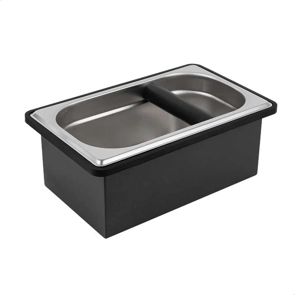 Premium watchget Espresso Knock Box Large Size Stainless Steel Coffee Grounds Coffee Pucks Container Shock-absorbent Knock Box for Espresso Machine Non-Slip Exclusive