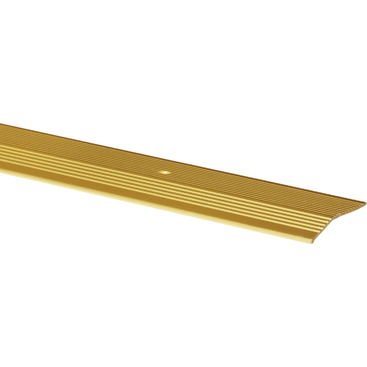 Long-Lasting M-D Satin Brass Fluted 2 In. x 6 Ft. Aluminum Carpet Trim Bar Extra Wide Verified