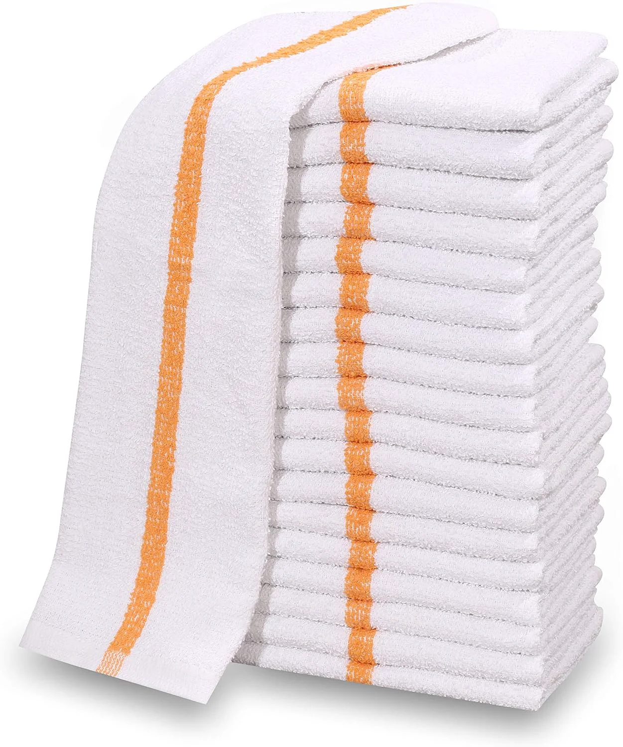 Trusted 60 PC New Cotton Blend White Restaurant Bar Mops Kitchen Towels 5 Dozen 60 Gold Stripe Original