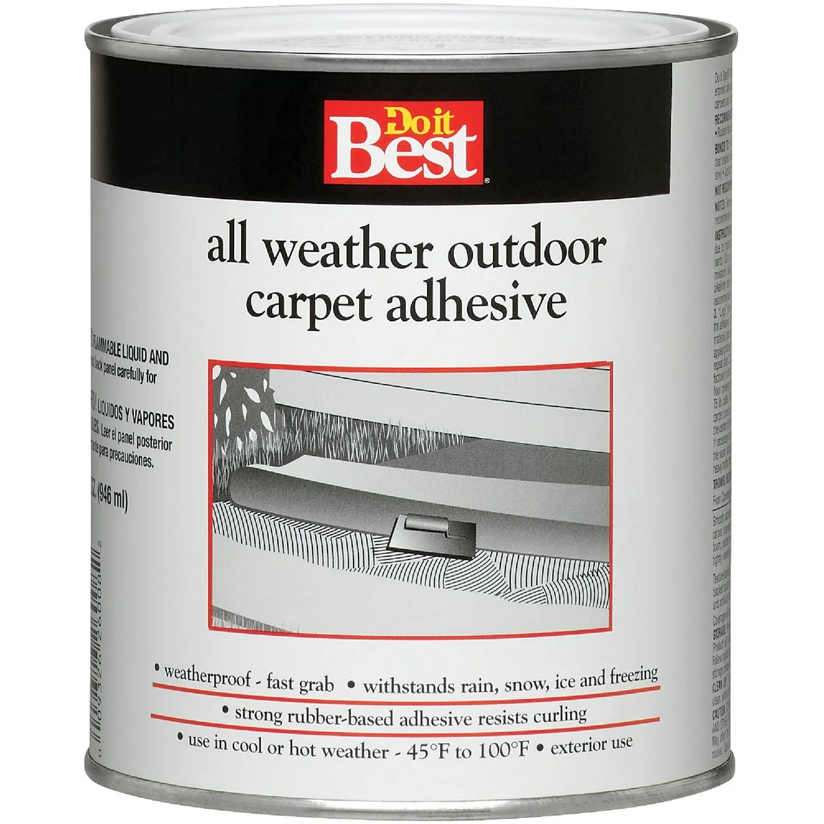 Optimized Do it All Weather Outdoor Carpet Adhesive Quart Long-Lasting