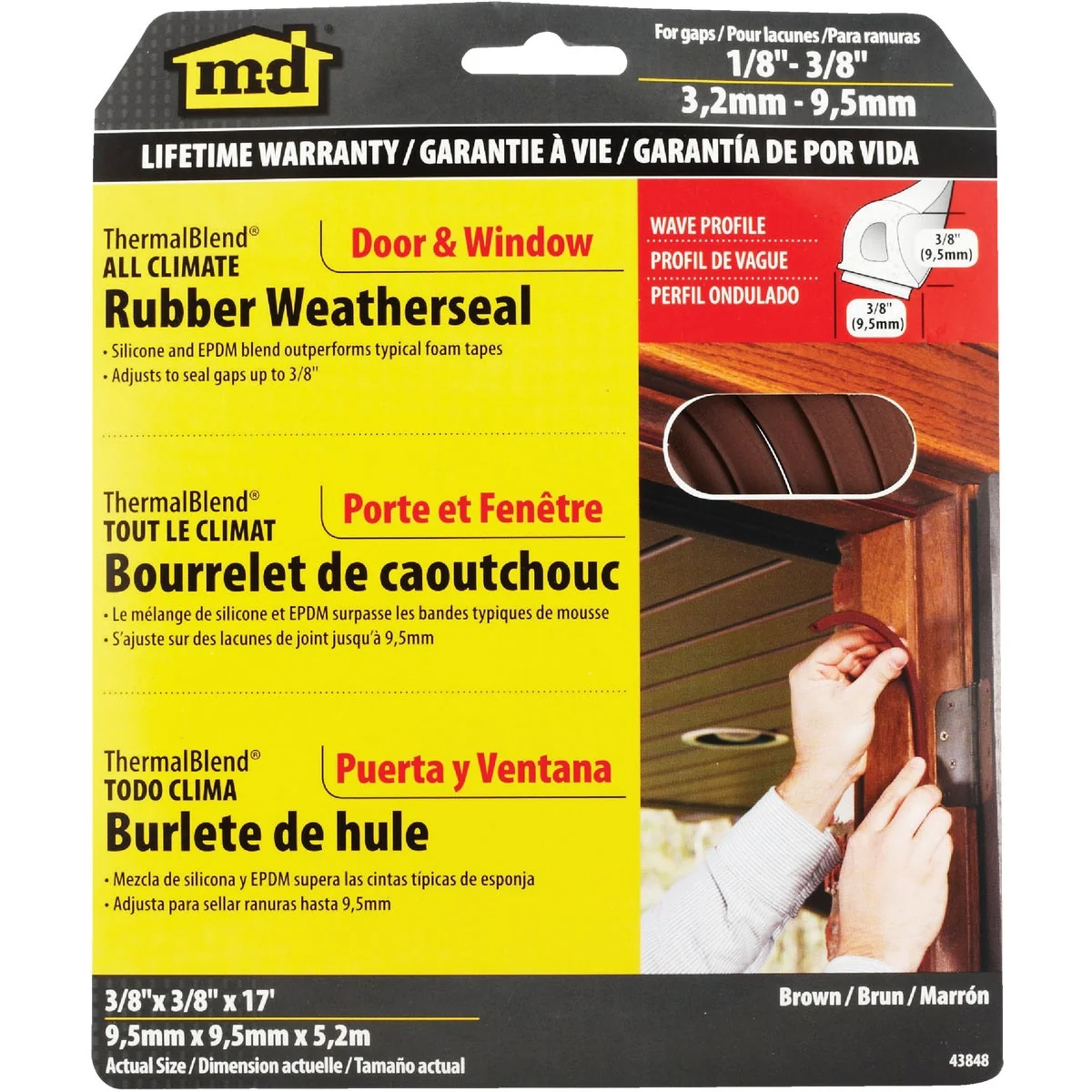 Unique M-D Brown 17 Ft. Rubber Weatherstrip Excellent
