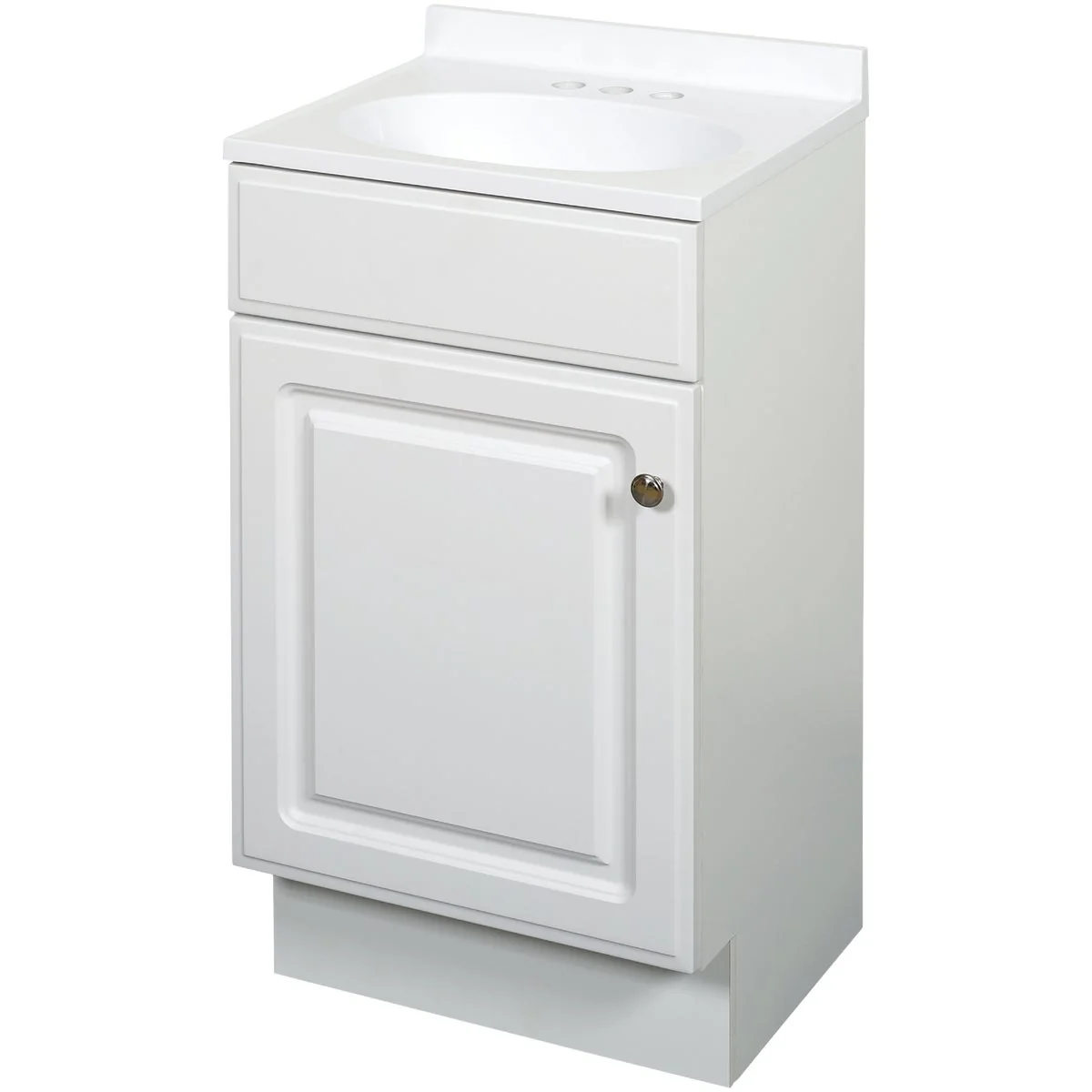 World-Class Zenith Zenna Home White 18 In. W x 35 In. H x 16 In. D Vanity with White Cultured Marble Top Innovative