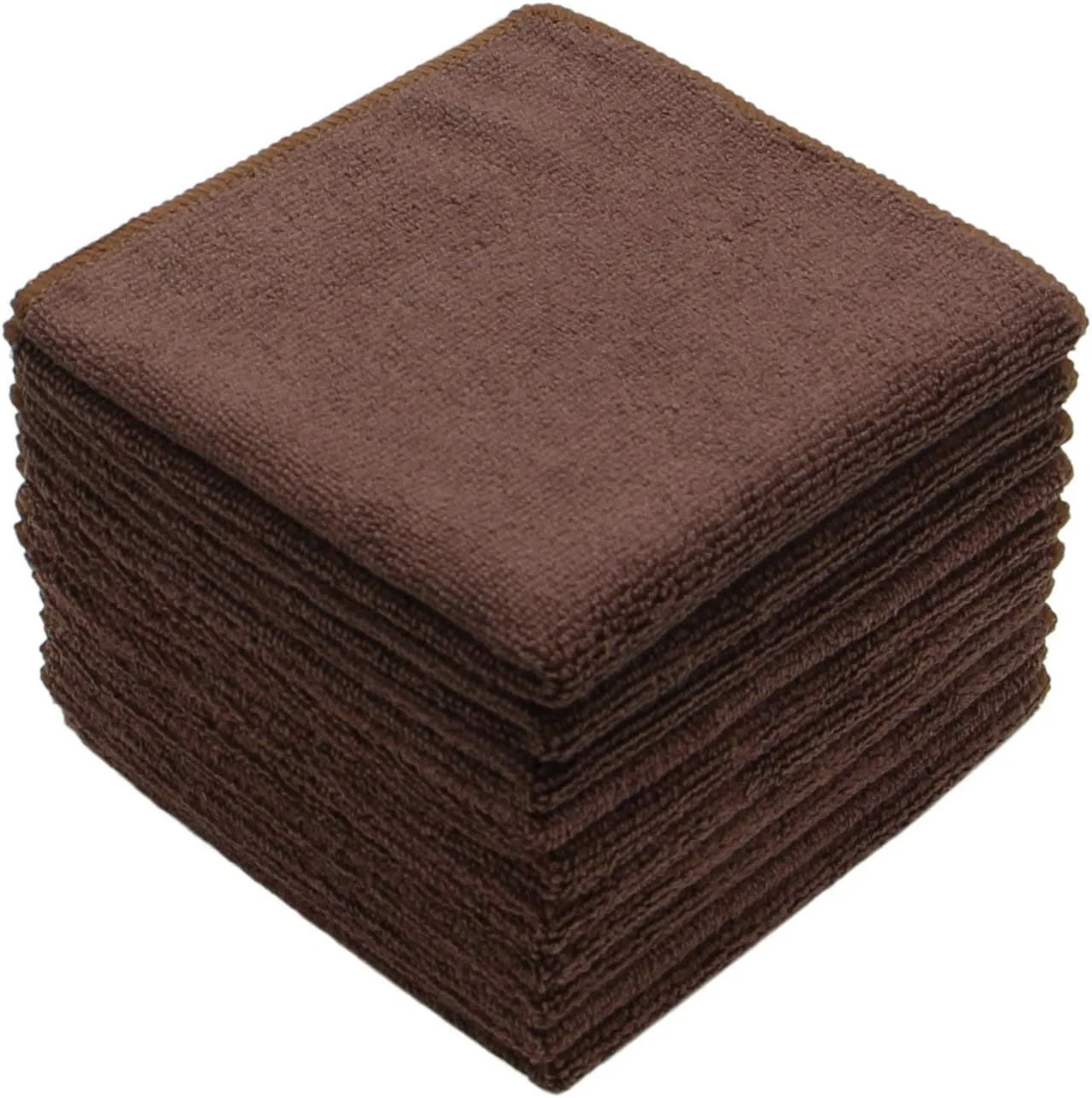 High-Performance Microfiber Dish Cloths Fast Drying Kitchen Cleaning Cloth Dish Rags Dust Cloths Ultra Absorbent Lint Washcloths 12inch x 12inch 10 Pack Brown Long-Lasting