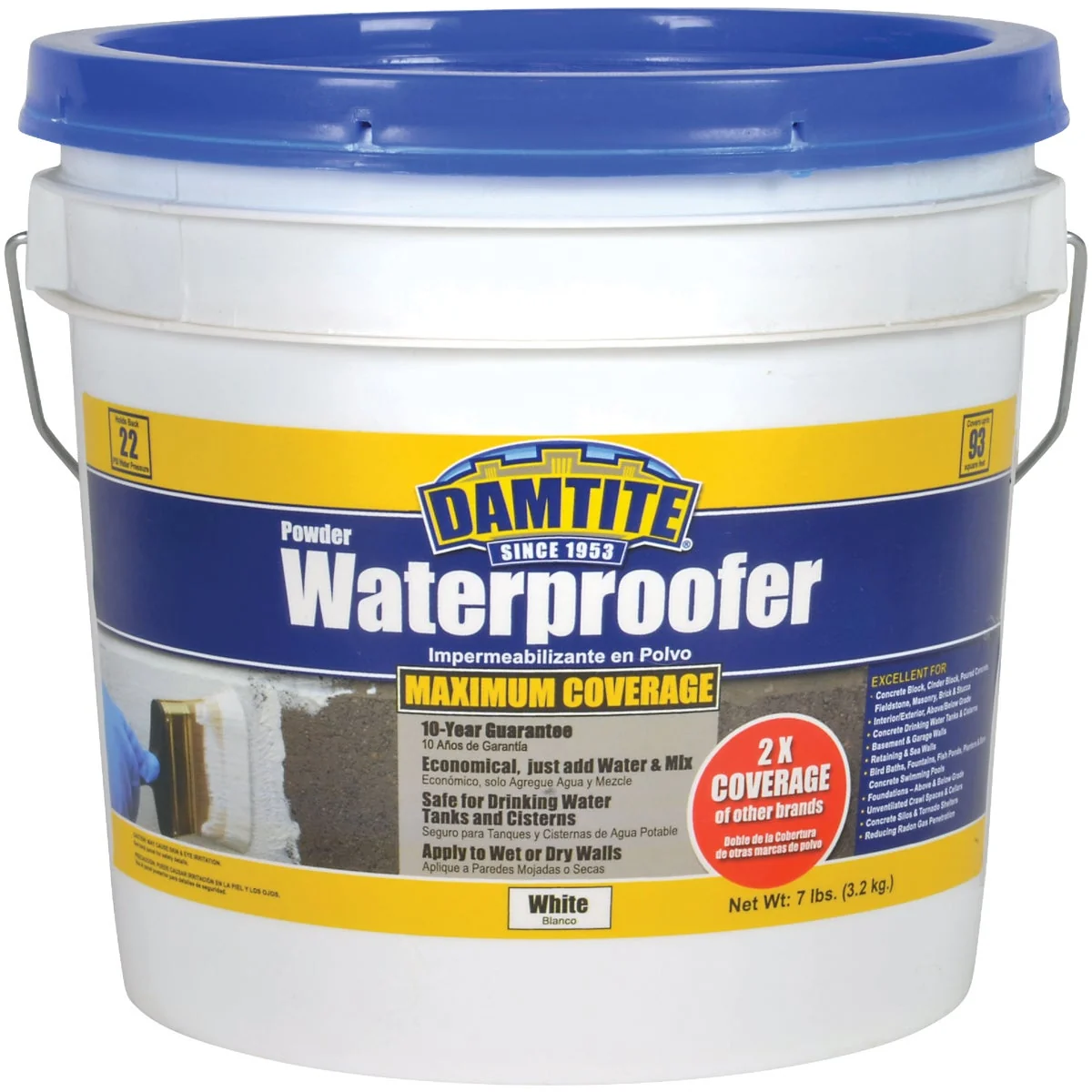 Long-Lasting Damtite 7 Lb. White Powder Masonry Waterproofer High-Performance