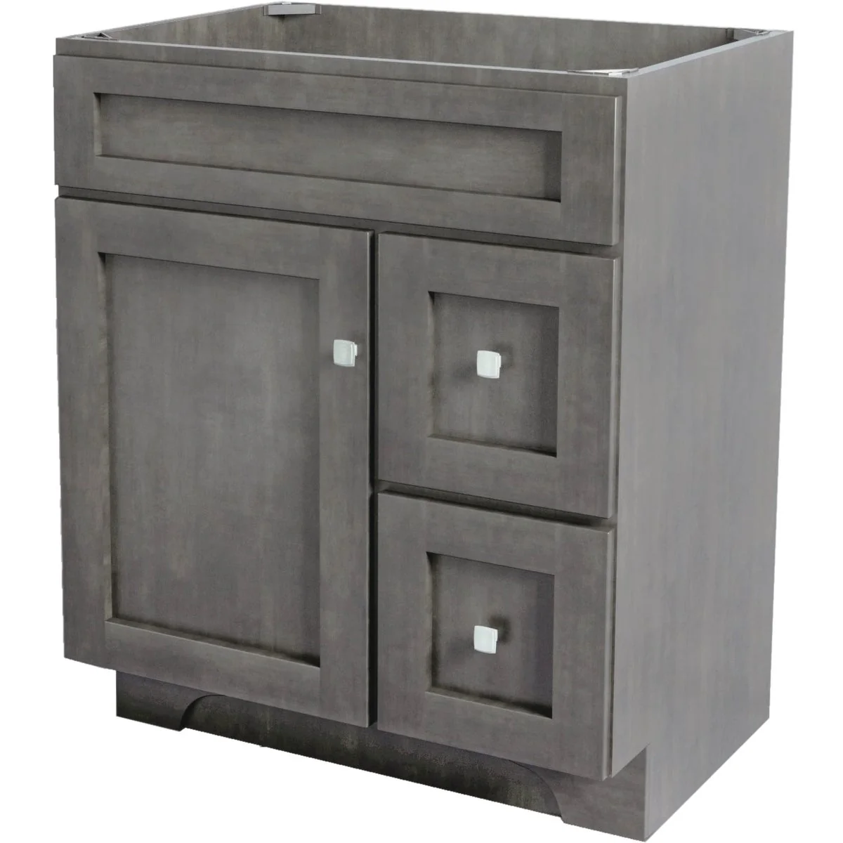 High-Performance CraftMark St. Paul Designer Gray Stained 30 In. W x 34 In. H x 21 In. D Vanity Base 1 Door 2 Drawer Verified