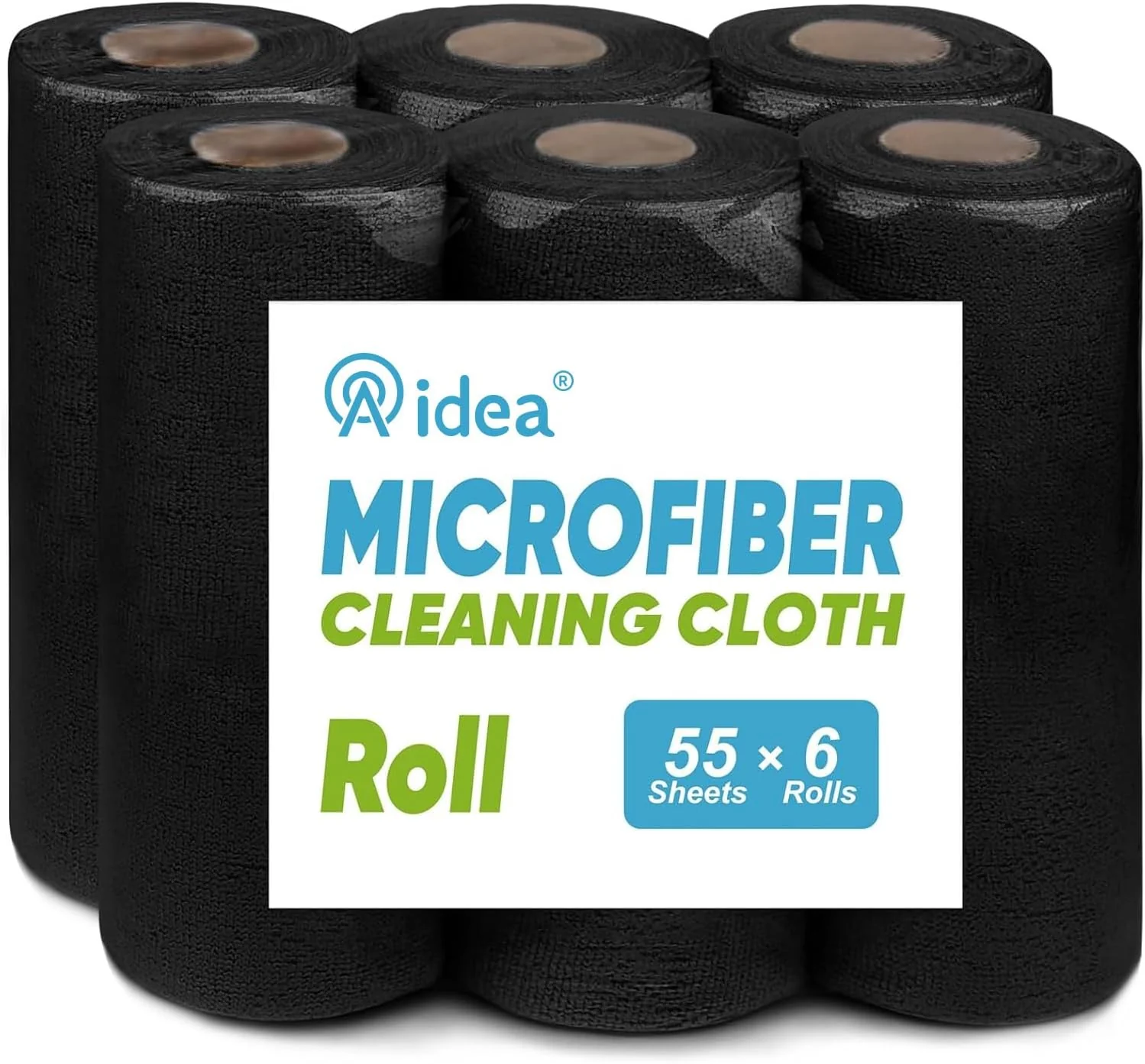 Specialty AIDEA Microfiber Cleaning Cloth 330 Sheets 6 Roll Black Paper Towels 11×9 Official