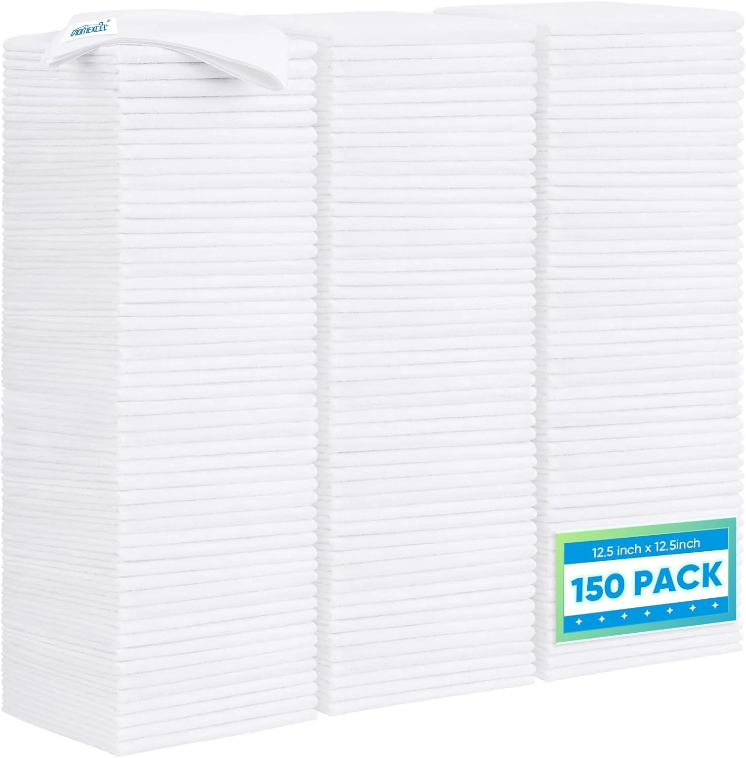 Excellent Homexcel White Microfiber Cleaning Cloth 150 Pack 12.5 x 12.5 inch Microfiber Towels for Car Washing Cleaning Rags for Car Kitchen and Window Stylish