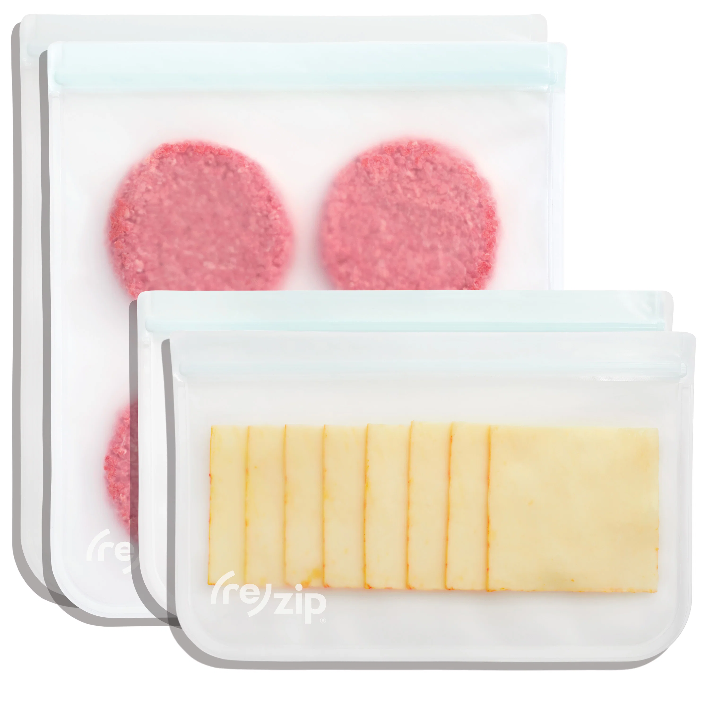Clean re zip Reusable 2 Gallon 2 Half Gallon Bag Set Excellent