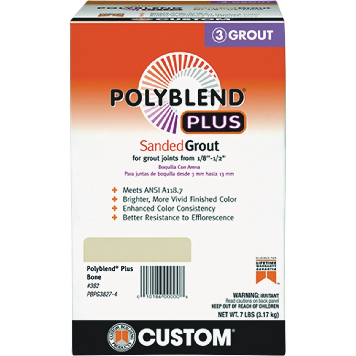 Comfortable Custom Building Products PolyBlend PLUS 7 Lb. Bright White Sanded Tile Grout Authentic