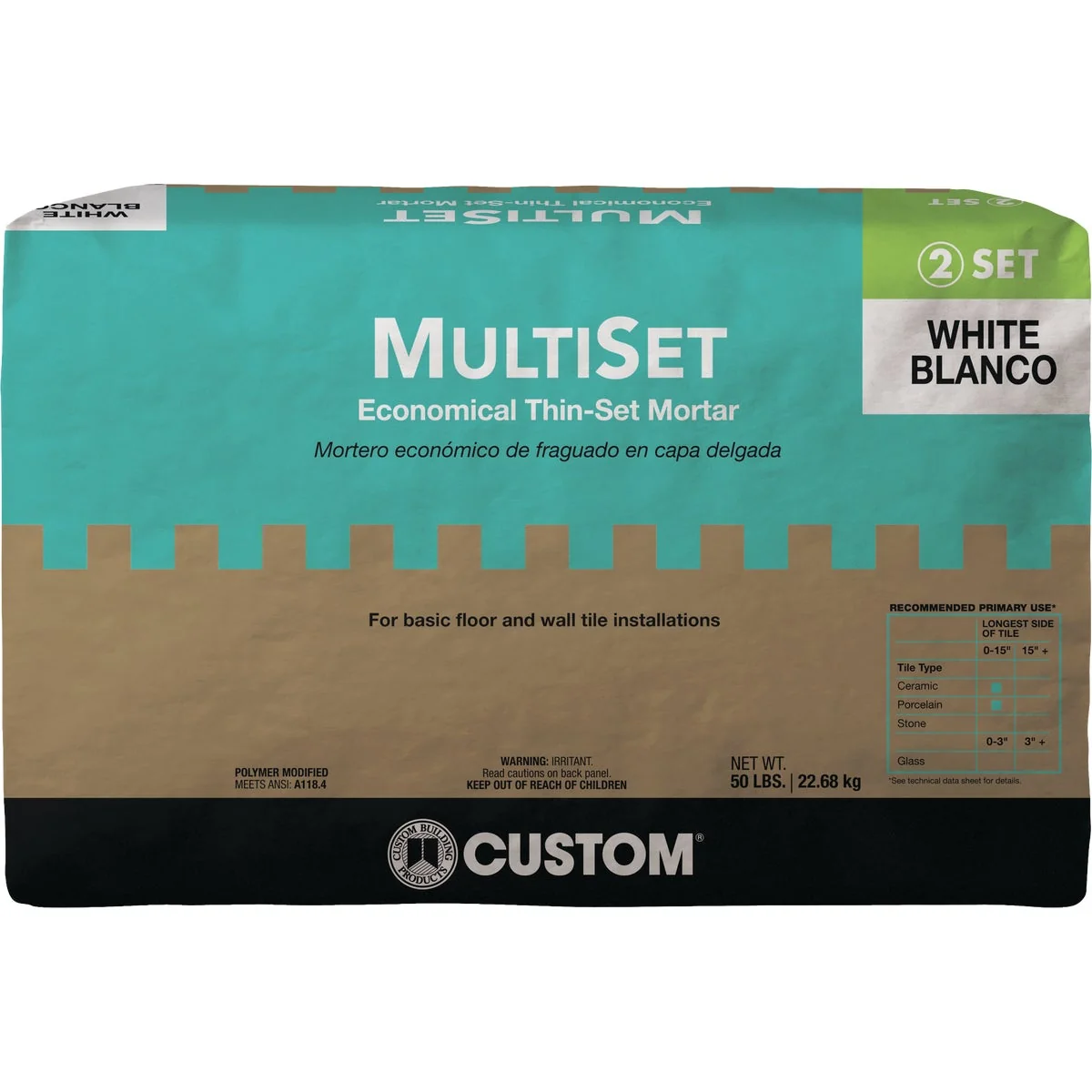 Luxury Multiset 50 Lb. White Mortar Mix Contemporary