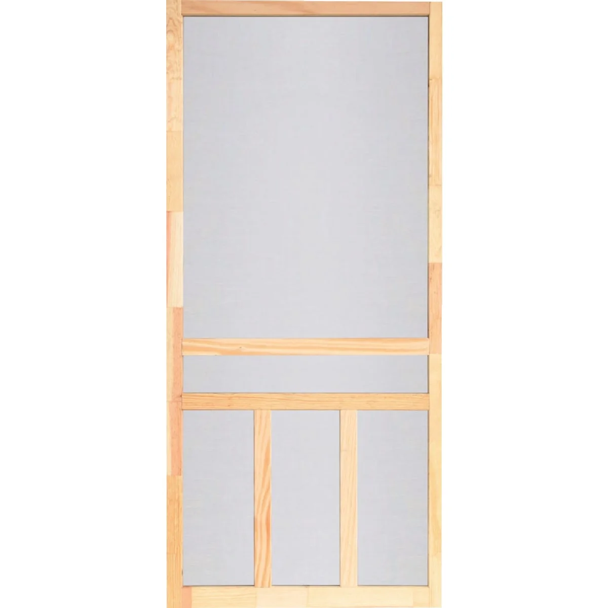 Green Screen Tight Creekside 36 In. W x 80 In. H x 1 In. Thick Natural Fingerjoint Wood T-Bar Screen Door Flexible