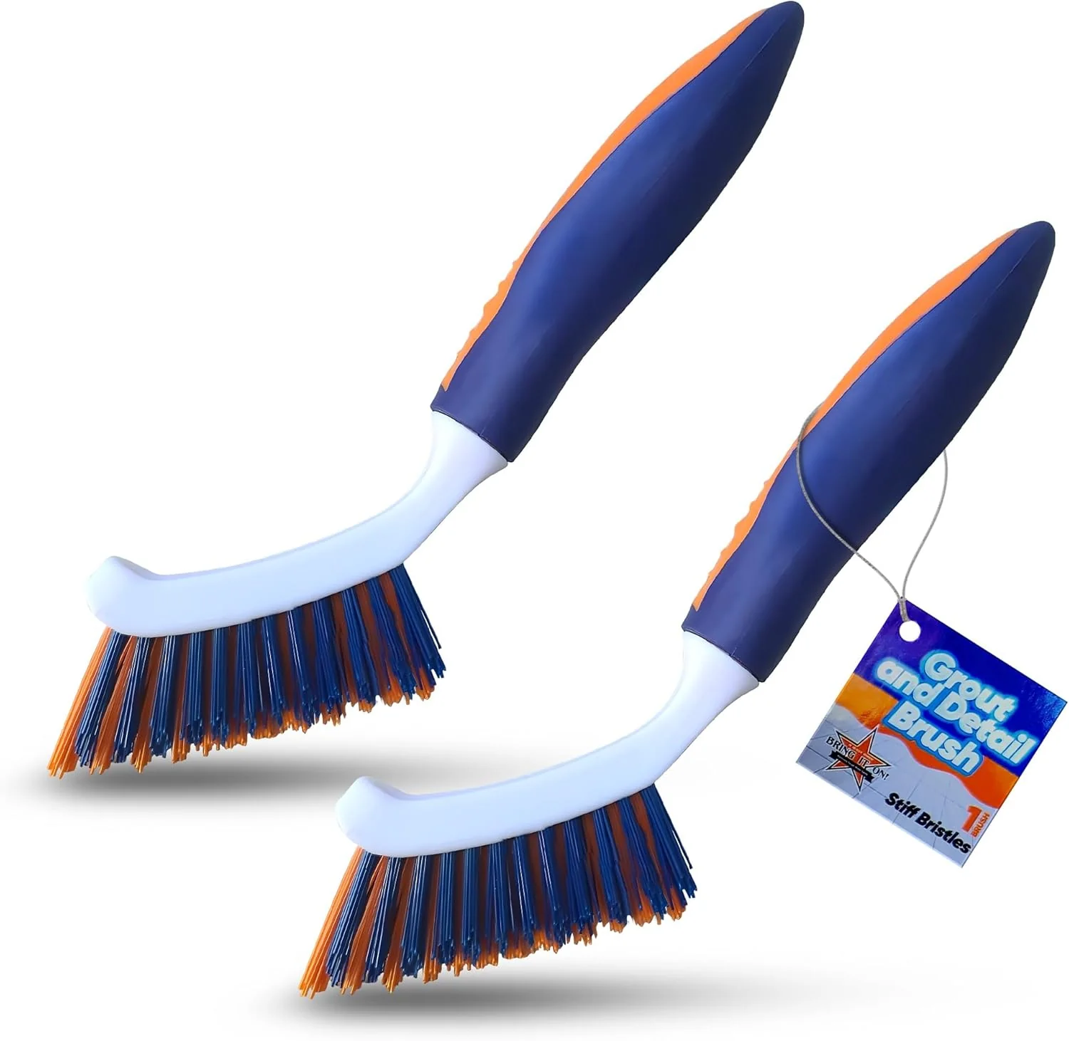 Recyclable Bring It On Grout Cleaning Brush – Crevice Cleaning Brush with Stiff Nylon Bristles – 8-inch Heavy-Duty Grout and Tile Cleaner Brush Contemporary