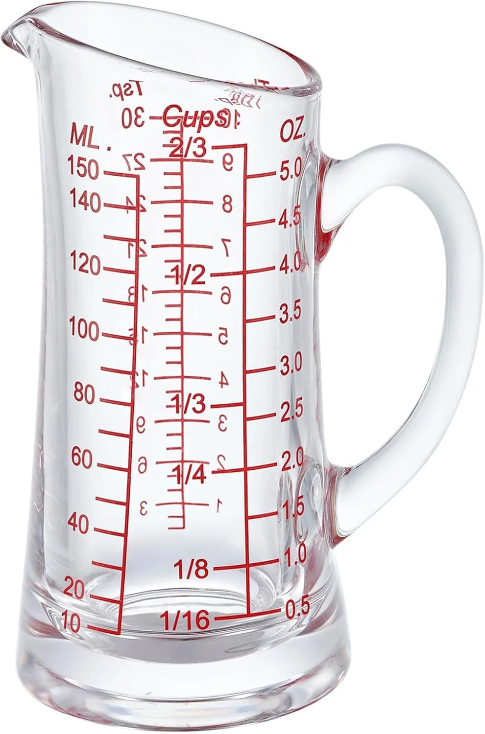 Authentic Ackers Glass Measuring Cup 5 Oz 150ml Shot Glass Measuring Cup with V-Spout Insulated handle Selected