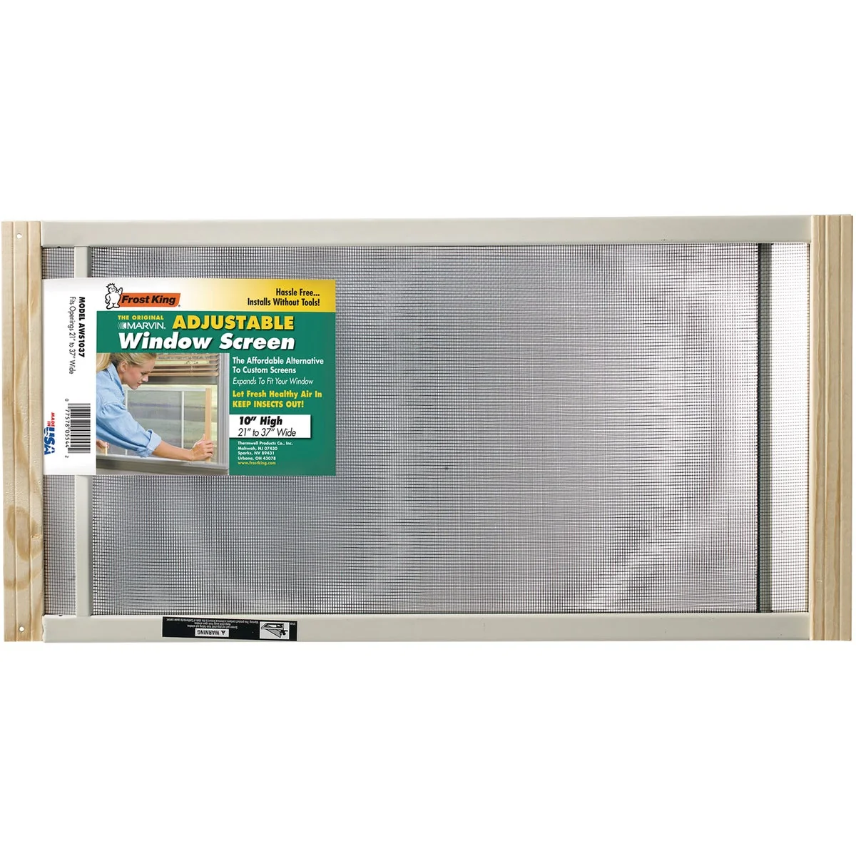 Sustainable W.B. Marvin 10 In. x 21-37 in. Adjustable Window Screens by Frost King Durable