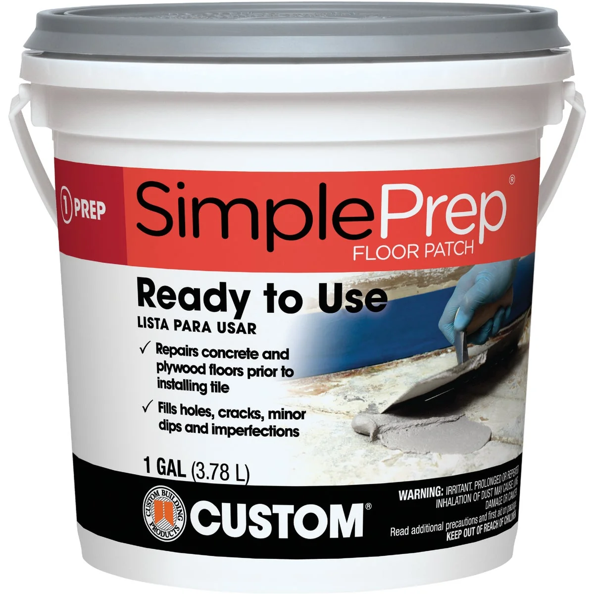 Enhanced SimplePrep Pre-Mixed Floor Patch Gray 1 Gal. Elite