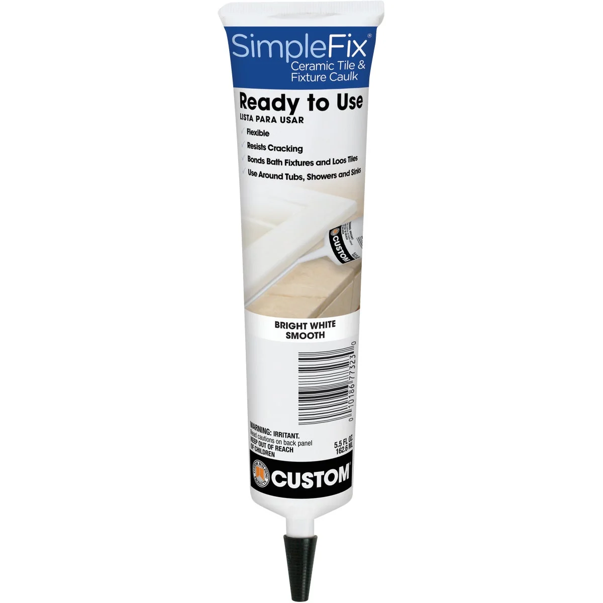 Detailed SimpleFix 5.5 Oz. Bright White Ceramic Tile Fixture Caulk Classic