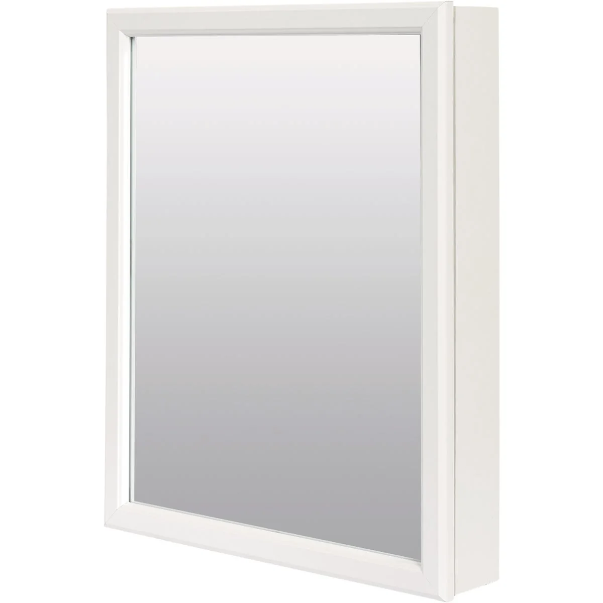 High-End Zenith Zenna Home White 20 In. W. x 25 In. H. x 4.5 In. D. Single Mirror Surface Mount Framed Medicine Cabinet Luxury