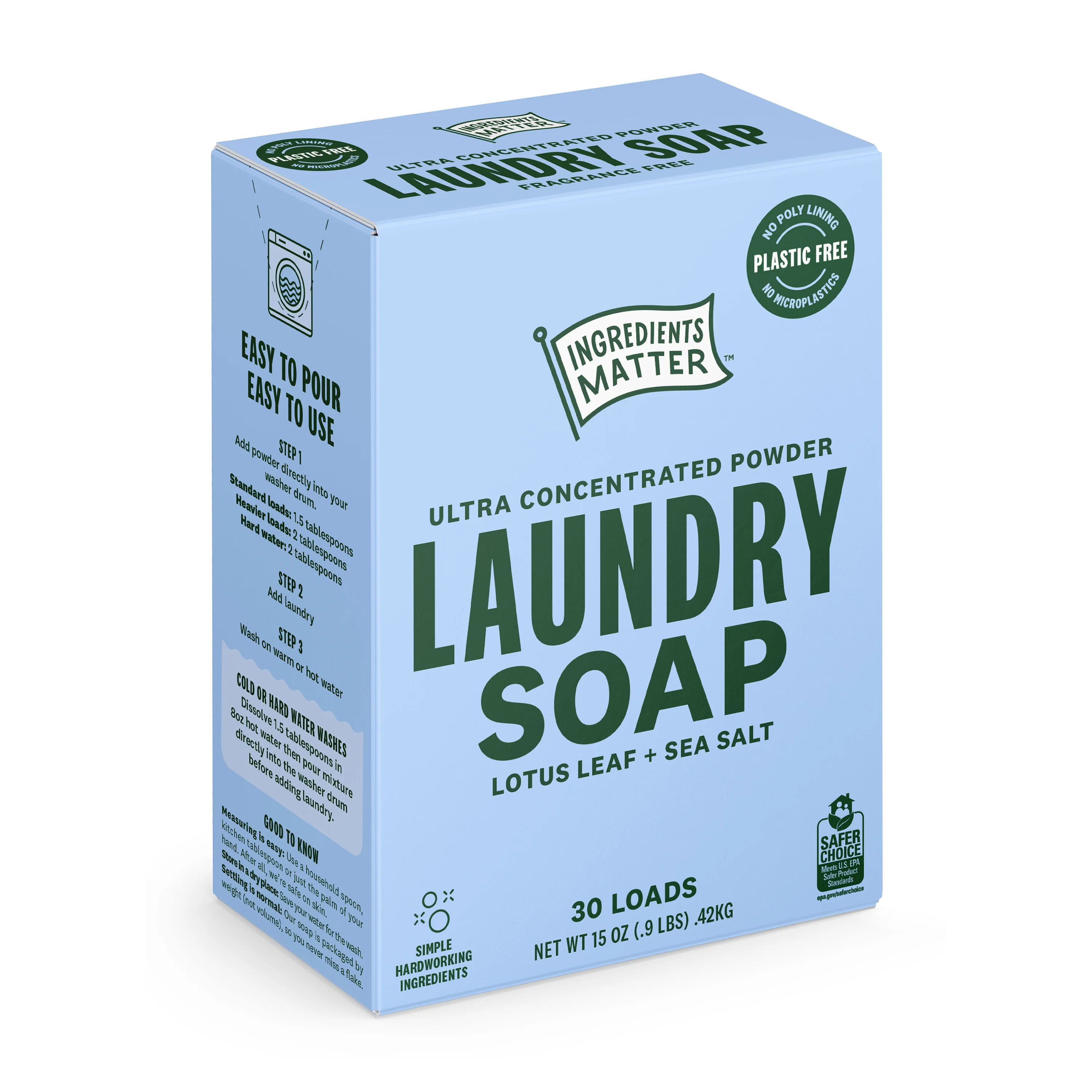 Fine Crafted Ingredients Matter Laundry Soap Powder Ultra Concentrated - 30 Loads Prestigious