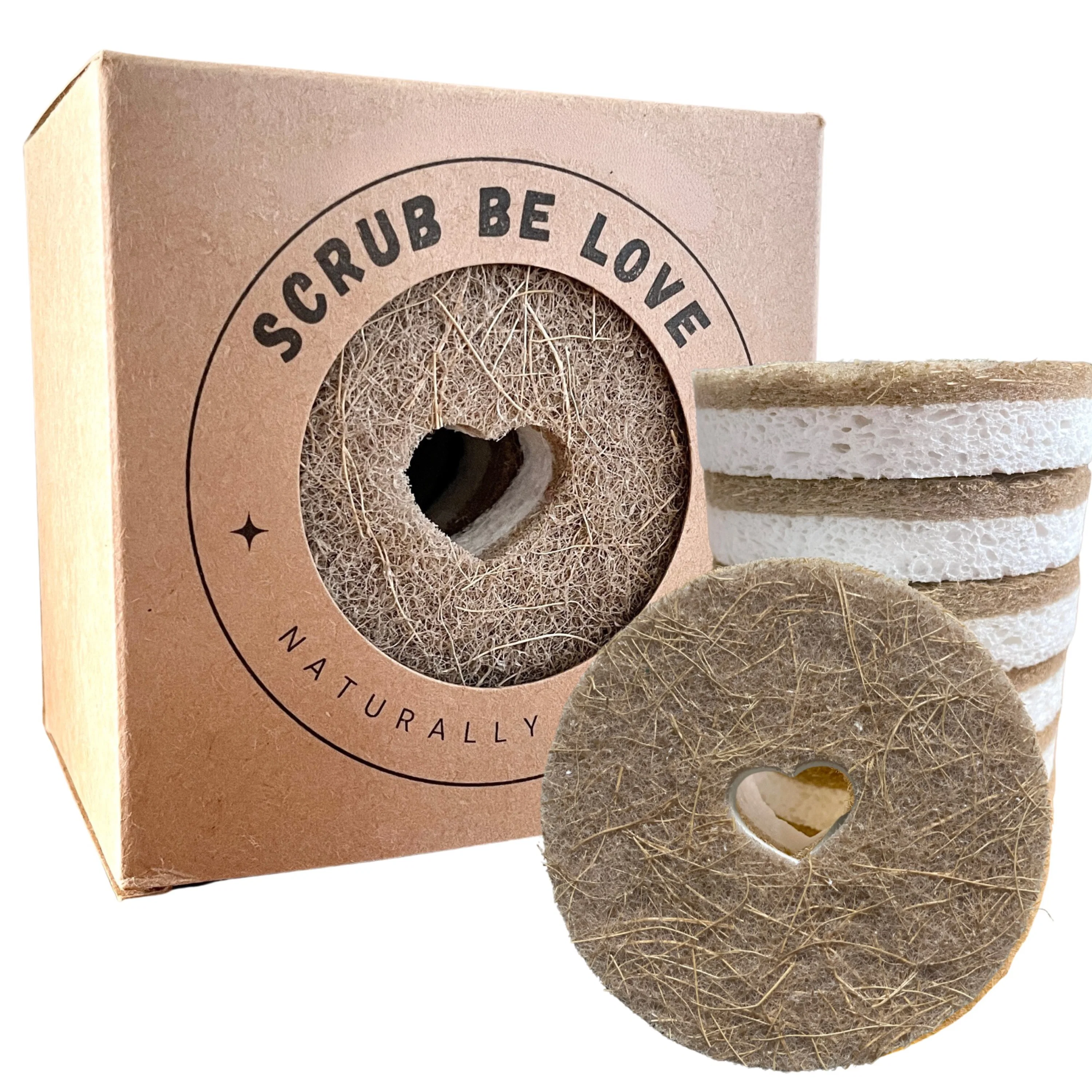 Trusted Scrub Be Love Round Heart Dish Sponge Pack Specialty