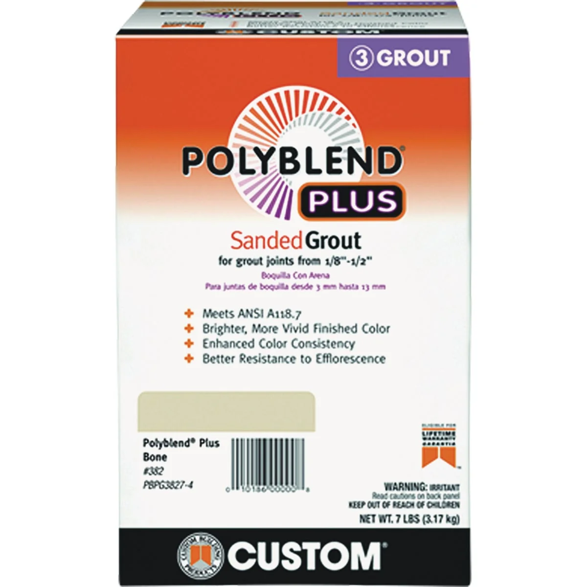 Fine Custom Building Products PolyBlend PLUS 7 Lb. Haystack Sanded Tile Grout Powerful