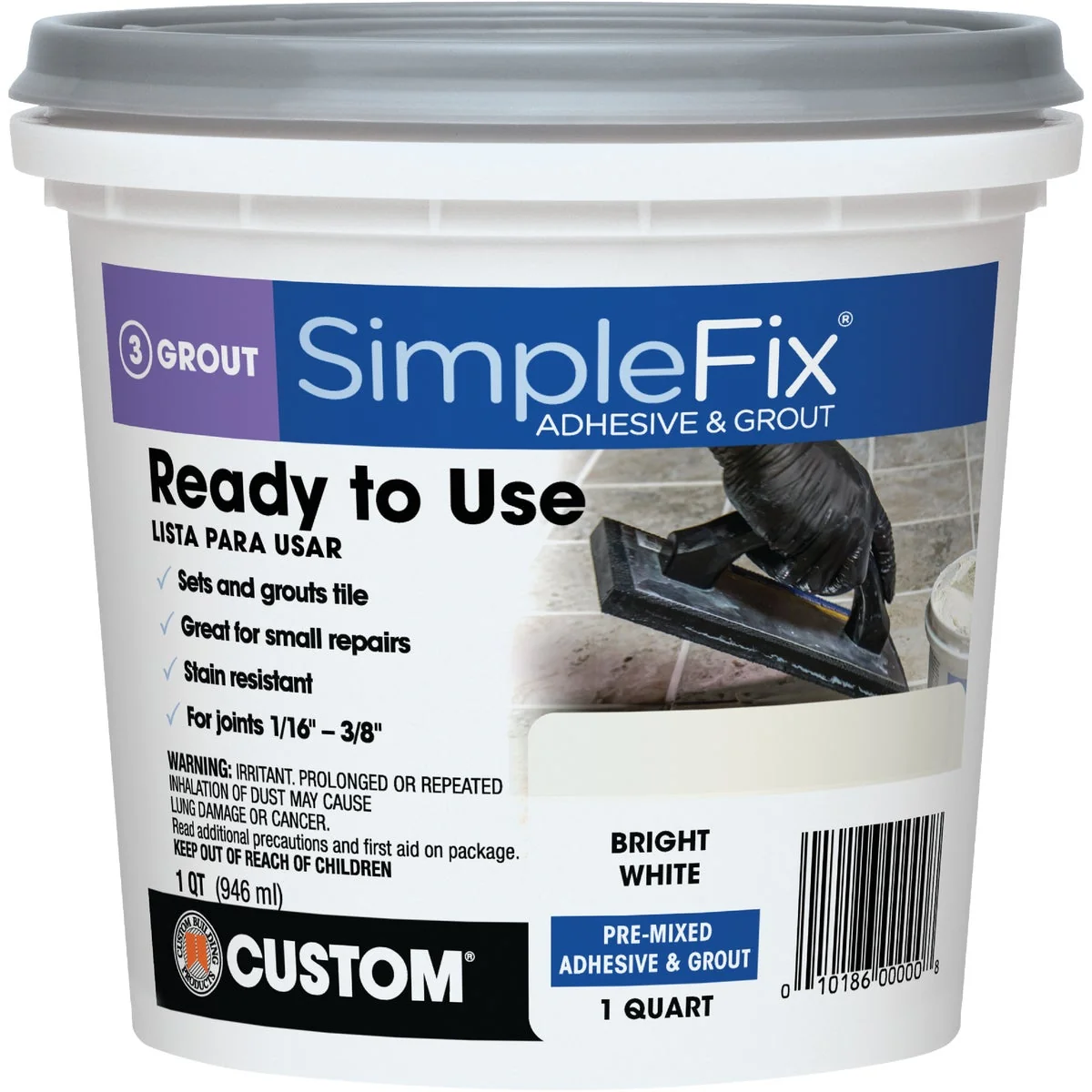 Official Custom Building Products Simplefix Quart Bright White Sanded Tile Grout Practical