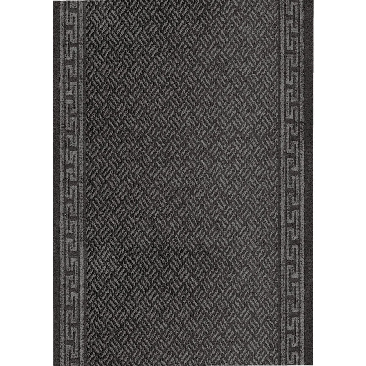 Genuine Multy Home Greek Key 26 In. x 60 Ft. Gray Carpet Runner Indoor Outdoor High-Performance