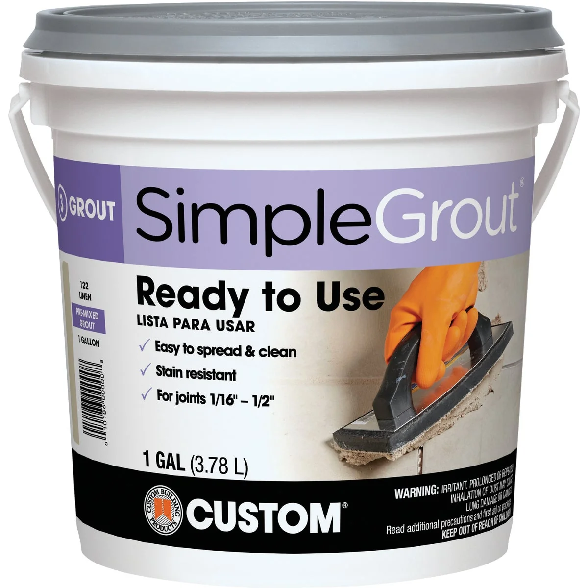 Breathable Custom Building Products Simplegrout Gallon Delorean Gray Sanded Tile Grout Premium Material