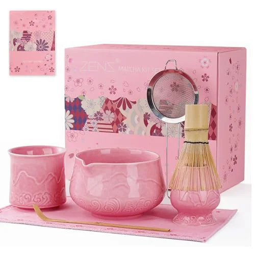 Convenient Premium Matcha Whisk Set with Blooming Cup Comfortable